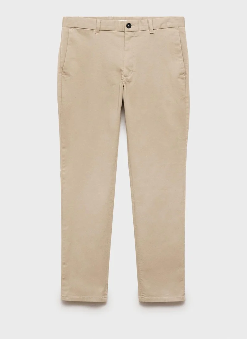 Mango Man  barna cropped tapered chino trousers for Men | Best Price UAE